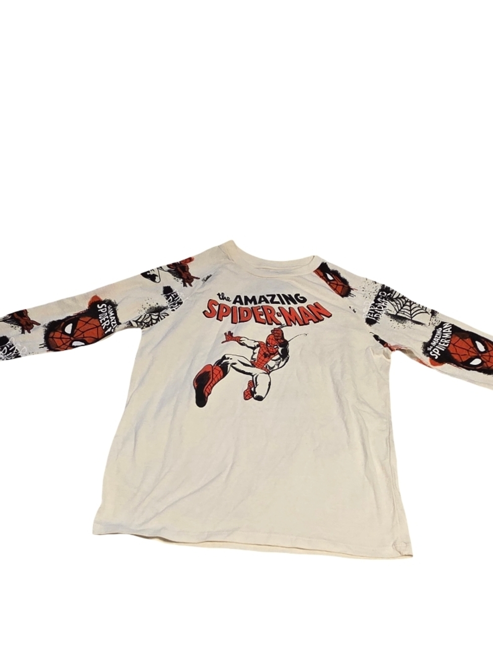 Marvel White & Red Spider-Man Long Sleeve Tee for Kids